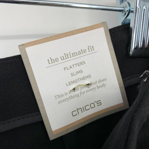 Chicos The Ultimate Fit Metropolitan Side Zip Pant Womens Sz 0.5 US 6 Black NEW - Picture 6 of 9